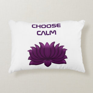 Choose Calm Purple Lotus Flower Decorative Cushion