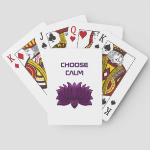 Choose Calm Purple Lotus Flower Playing Cards