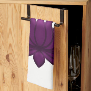 Choose Calm Purple Lotus Flower Tea Towel