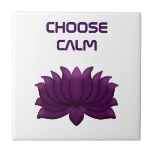 Choose Calm Purple Lotus Flower Tile
