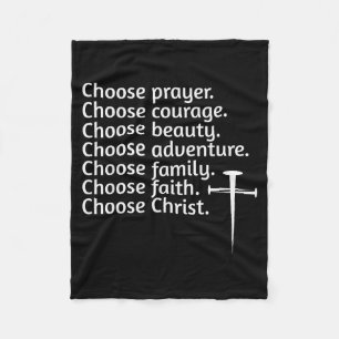 Choose Christ Prayer Courage Beauty Family, Advent Fleece Blanket