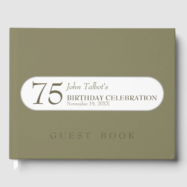 Choose Colour 75th birthday Celebration Guest Book (Front)