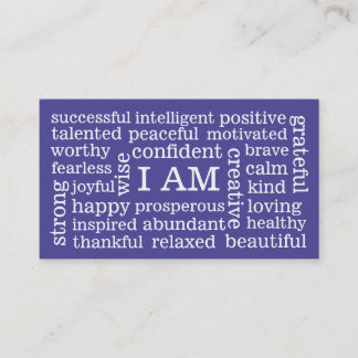 Choose Colour Daily Positive Affirmations I AM Business Card