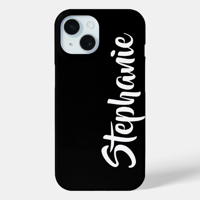 Choose Colour Personalised Name Black and White Case-Mate iPhone Case (Back)