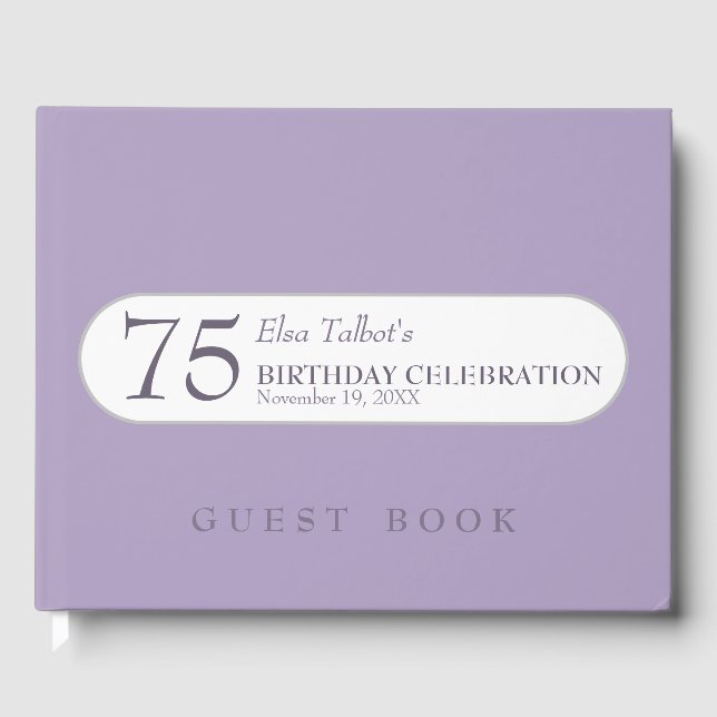 Choose Colour W Birthday Retirement Memorial Guest Guest Book (Front)