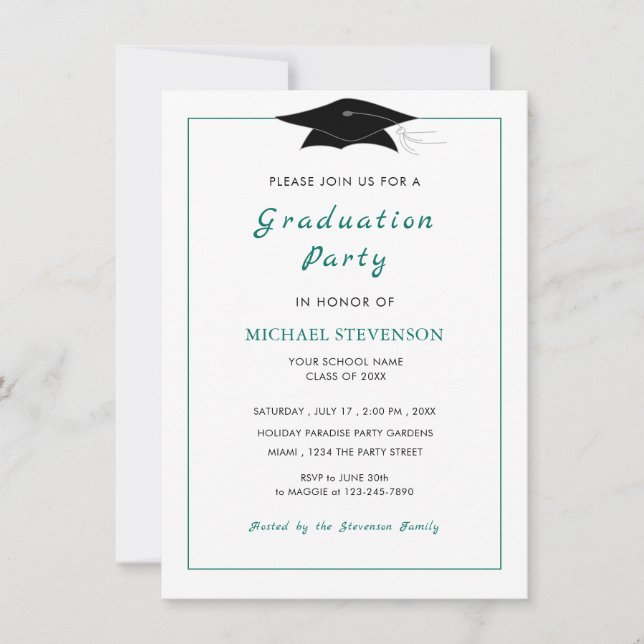 Choose Colours Modern Design Grad Party Invitation (Front)