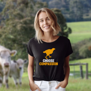 Choose Compassion, Yellow Chick Vegan Activism T-Shirt