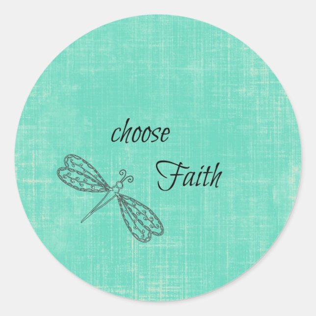 Choose Faith Inspirational Classic Round Sticker (Front)