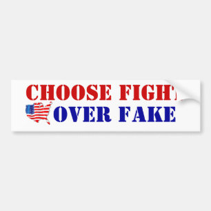 CHOOSE FIGHT OVER FAKE - VOTE USA! Flag Bumper Sticker
