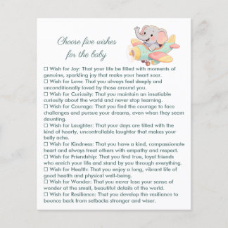 Choose five wishes for the baby