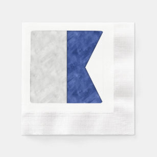 Choose from 26 Watercolor Nautical Maritime Flags Napkin