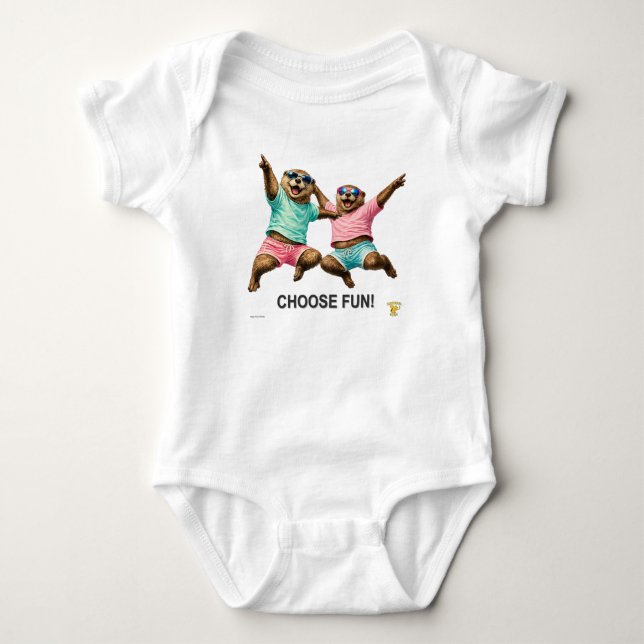 Choose Fun Otter Duo Baby Bodysuit (Front)