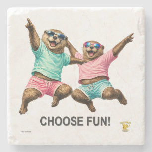 Choose Fun Otter Duo Stone Coaster