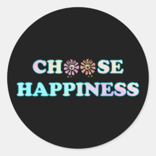Choose Happiness Classic Round Sticker
