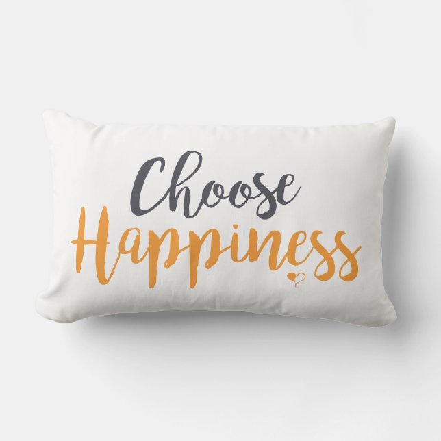 Choose Happiness Lumbar Pillow (Front)