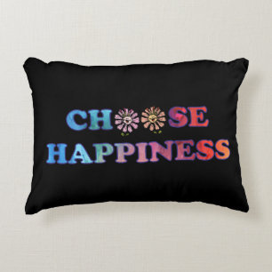 Choose Happiness Rainbow Decorative Cushion