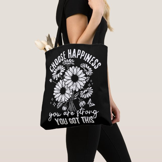 Choose Happiness Self Love Tote Bag (Close Up)