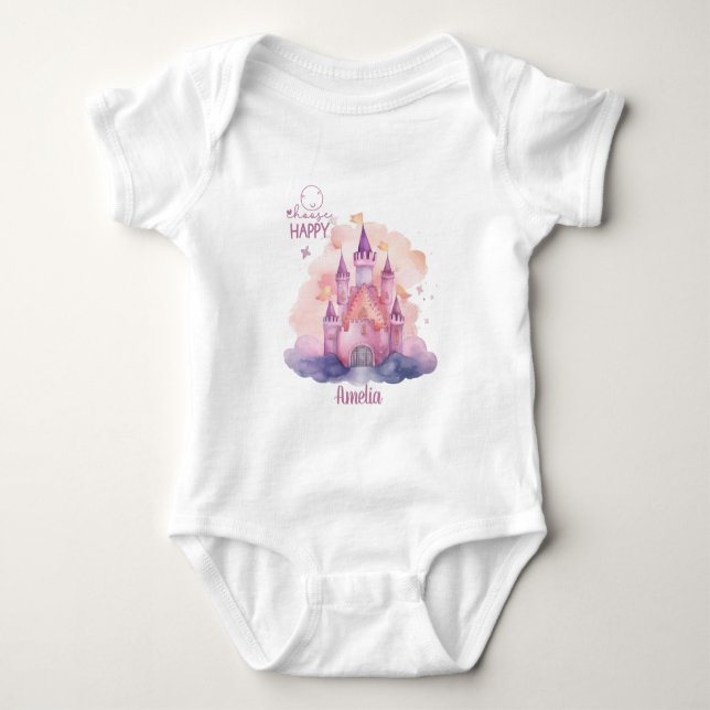 Choose happy Customisable Baby Bodysuit (Front)