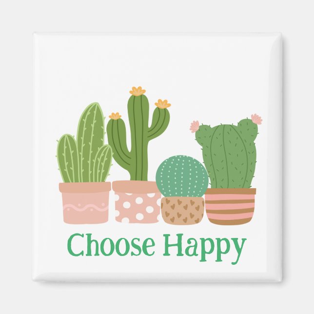 Choose Happy floral magnet (Front)
