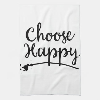 Choose Happy Ink vintage. Tea Towel
