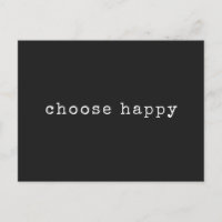 Choose Happy Inspirational Quote Minimalist Black