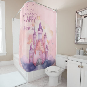 Choose Happy Palace on the Pink Cloud customisable Shower Curtain