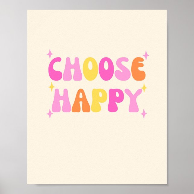 Choose Happy Quote Poster (Front)