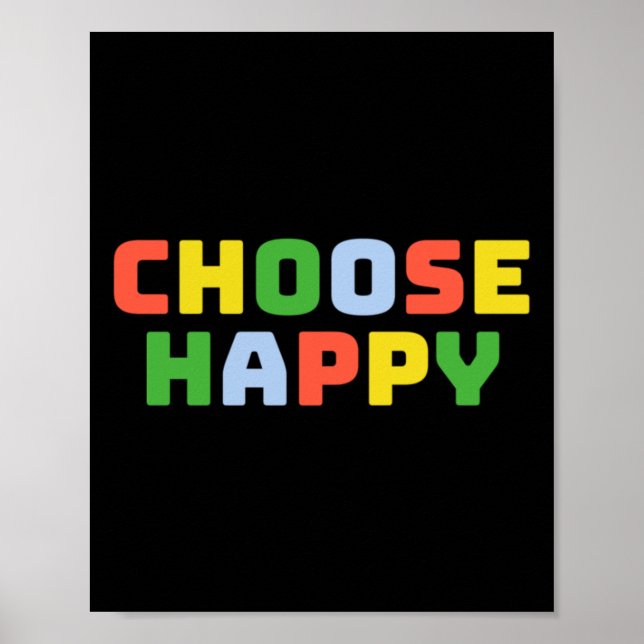 Choose Happy ) Sticker  Poster (Front)