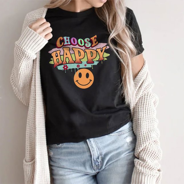 Choose Happy T-Shirt, Aesthetic Oversized T-Shirt (Creator Uploaded)
