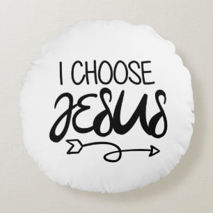 Choose Jesus Art Gospel Graphics Christian Art Quo Round Cushion
