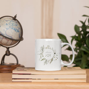 ‘Choose Joy’ Boho Watercolor Wreath Inspirational  Coffee Mug