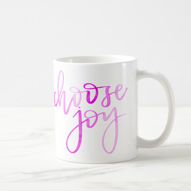 Choose Joy Calligraphy Mug - Pink (Right)