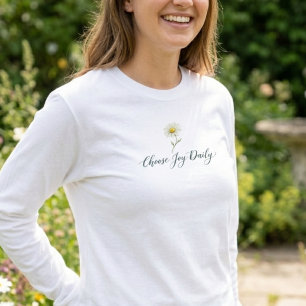 Choose Joy Daily White Daisy Aesthetic T-Shirt