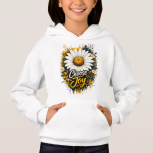 Choose Joy Daisy Floral Kids Hoodie