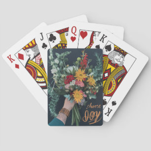 Choose Joy: Elegant Floral Playing Cards
