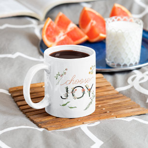 ‘Choose Joy’ Encouragement Script Watercolor Coffee Mug