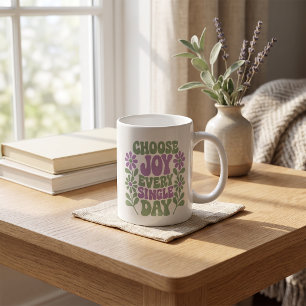 Choose Joy Every Single Day Sage Lavender Coffee Mug