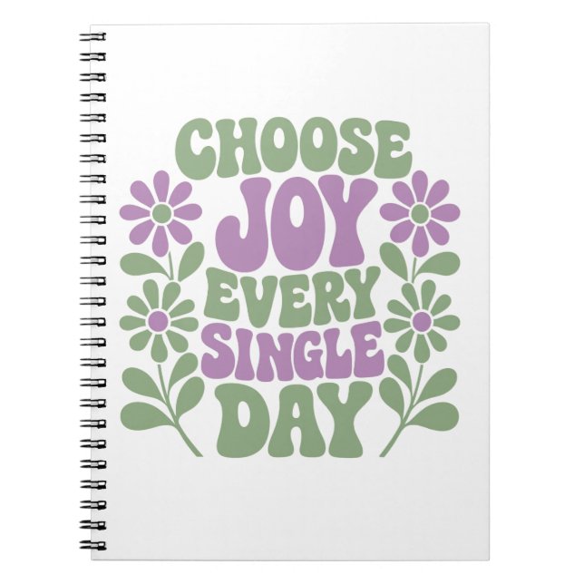 Choose Joy Every Single Day Sage Lavender  Notebook (Front)
