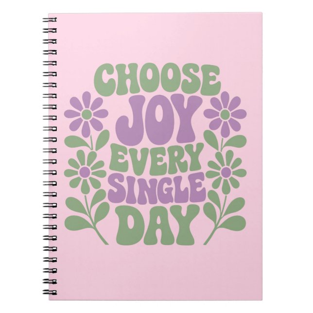 Choose Joy Every Single Day Sage Lavender  Notebook (Front)