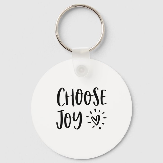 Choose Joy Hapness Heart Insrational Motivational  Key Ring (Front)