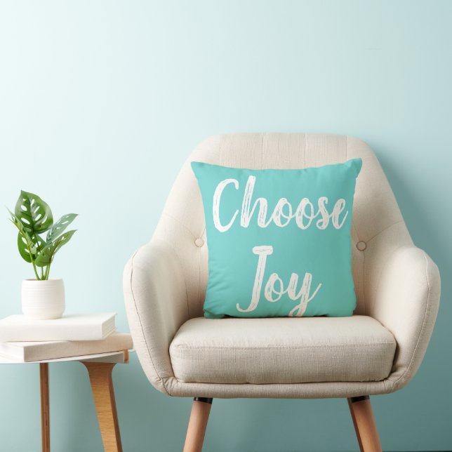 Choose Joy Modern Script Throw Pillow (Chair)