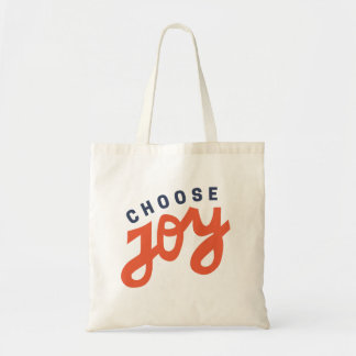 Choose Joy Retro Inspirational Shopping Tote Bag