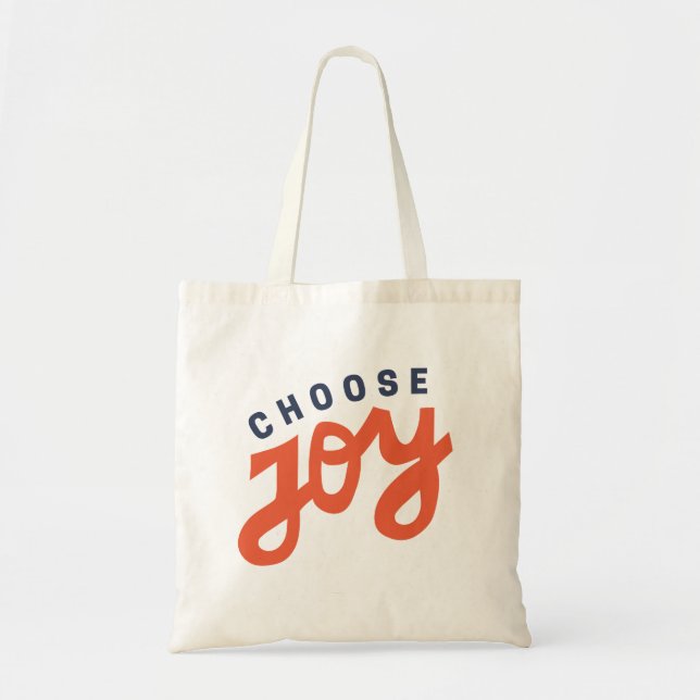 Choose Joy Retro Inspirational Shopping Tote Bag (Front)