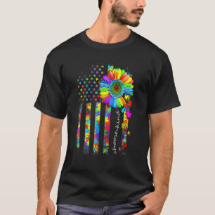 Choose Kind Autism Awareness Month Women Sunflower T-Shirt