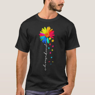 Choose Kind Autism Awareness Rainbow Sunflower War T-Shirt