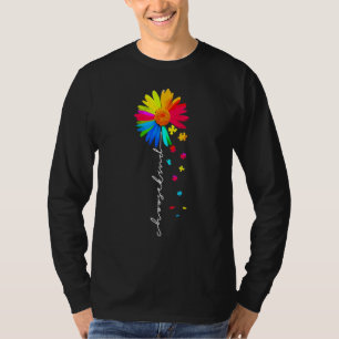 Choose Kind Autism Awareness Rainbow Sunflower War T-Shirt
