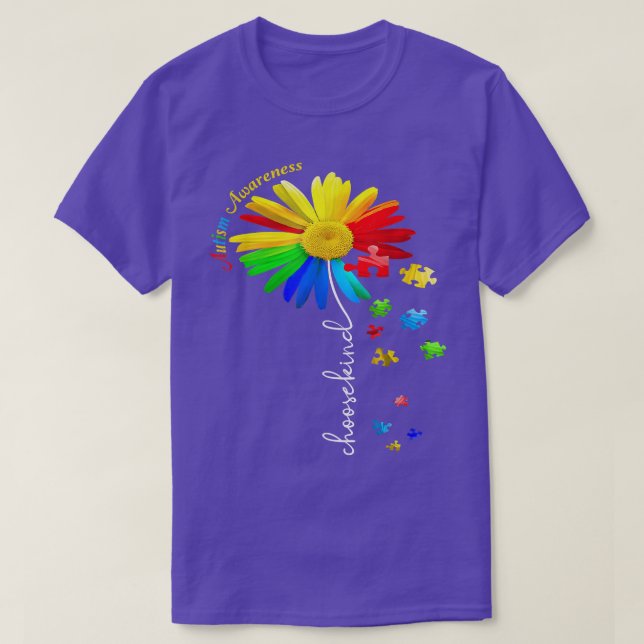 Choose Kind Autism Awareness Sunflower For men wom T-Shirt (Design Front)