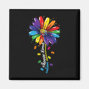 Choose Kind Autism Awareness Sunflower Mum Women K Magnet