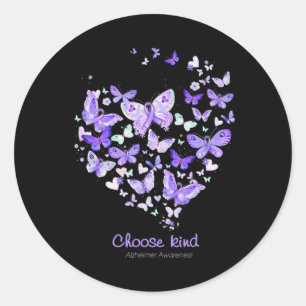Choose Kind Heimerheimer Awareness Butterflys Hear Classic Round Sticker