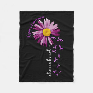 Choose Kind Lupus Awareness Gift Purple Ribbon  Fleece Blanket